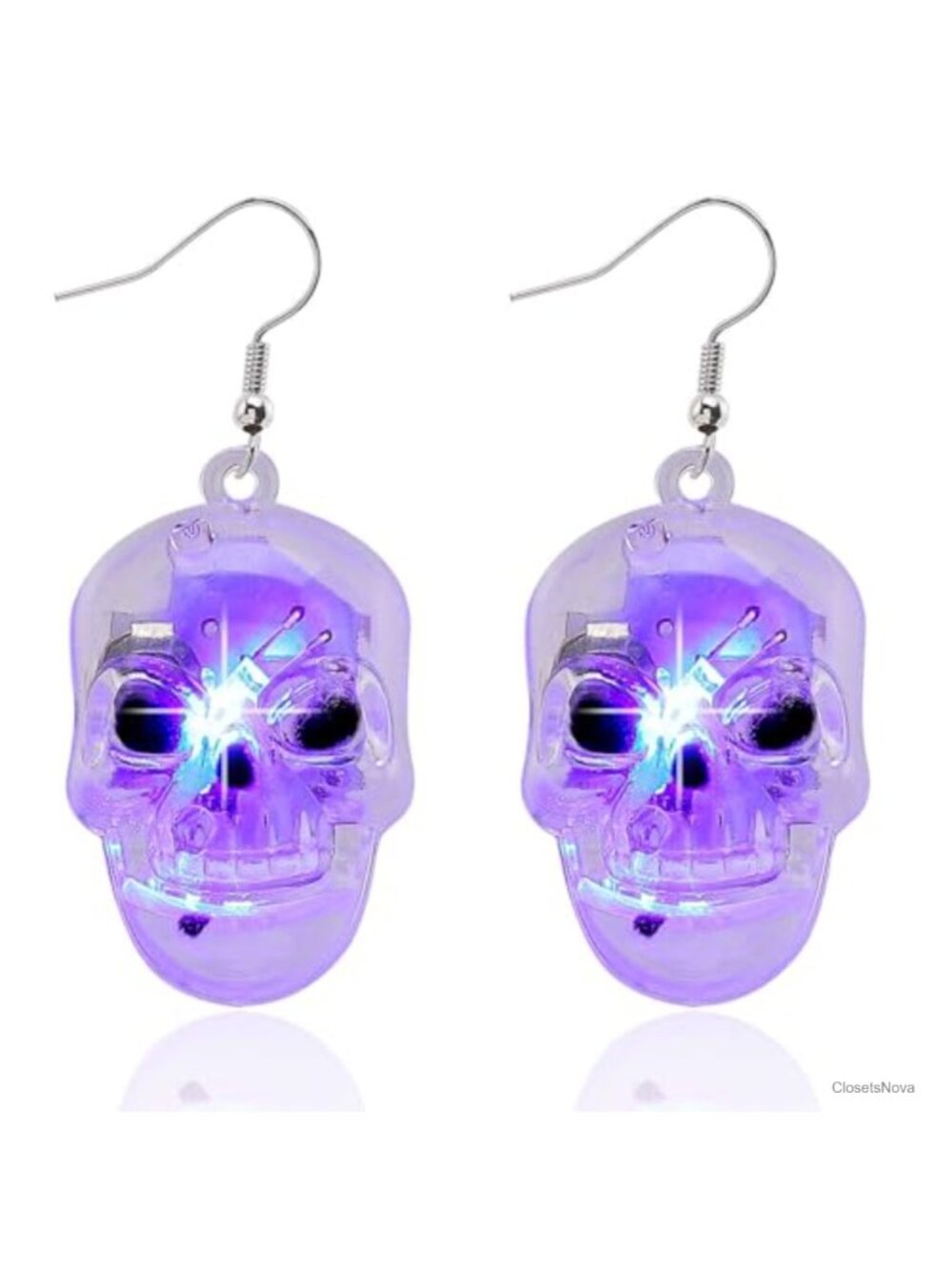 LED Light Up Halloween Dangle Earrings Plastic Costume Party Jewelry